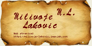 Milivoje Laković vizit kartica